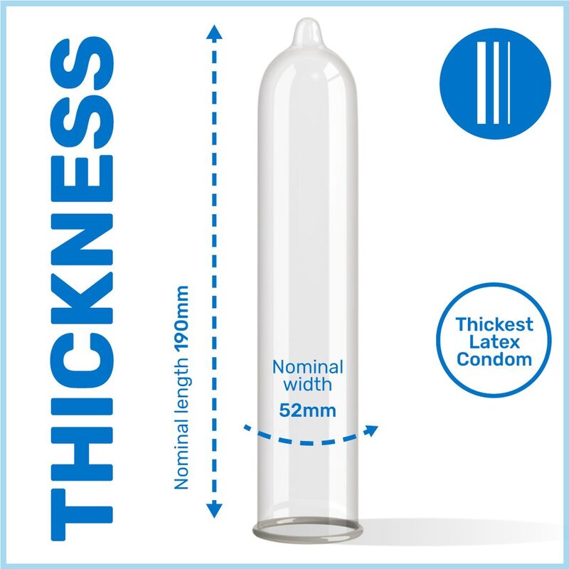 PASANTE Extra Thick Condoms – 52 mm – 12 Units