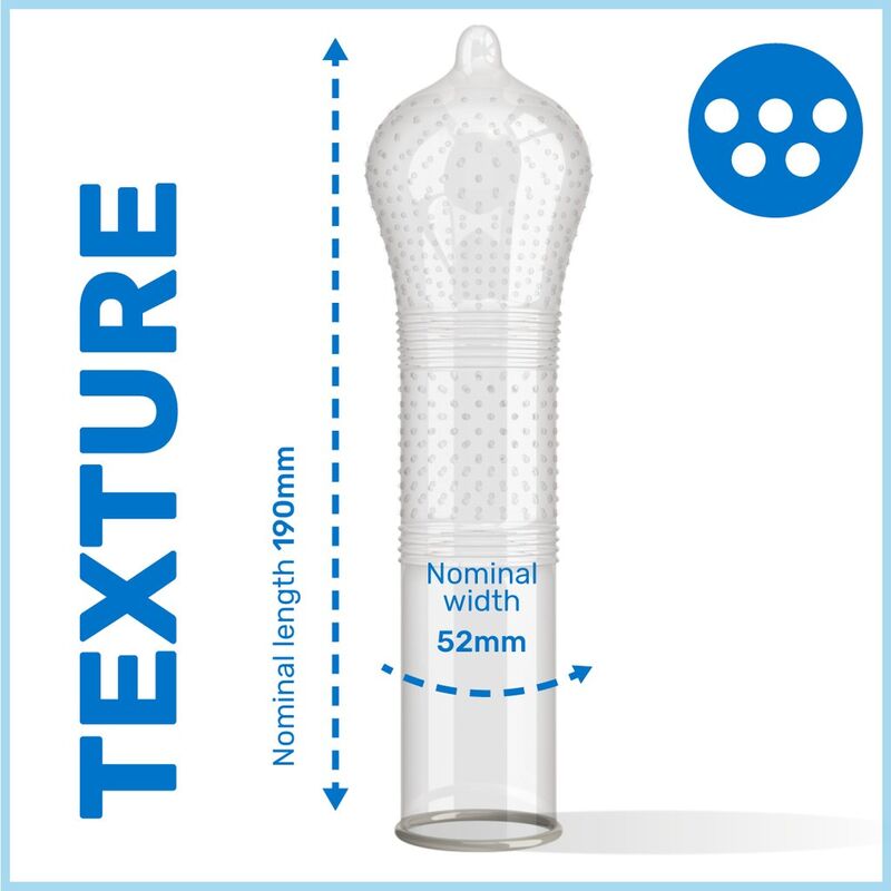 Ribs and Dots Intensity Condoms 52 mm 12 Units – PASANTE