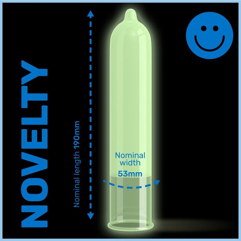 Glow in the Dark Condoms 53 mm 3 Units – PASANTE