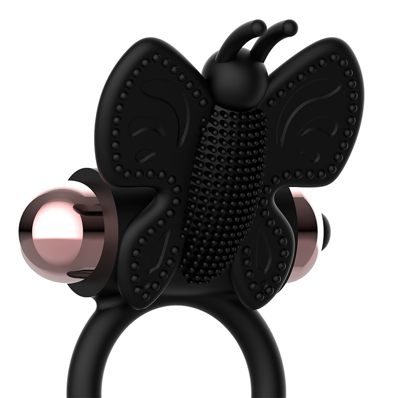 Butterfly Vibrating Cock Ring Black/Gold 8.2 cm x 4.1 cm  COQUETTE CHIC DESIRE