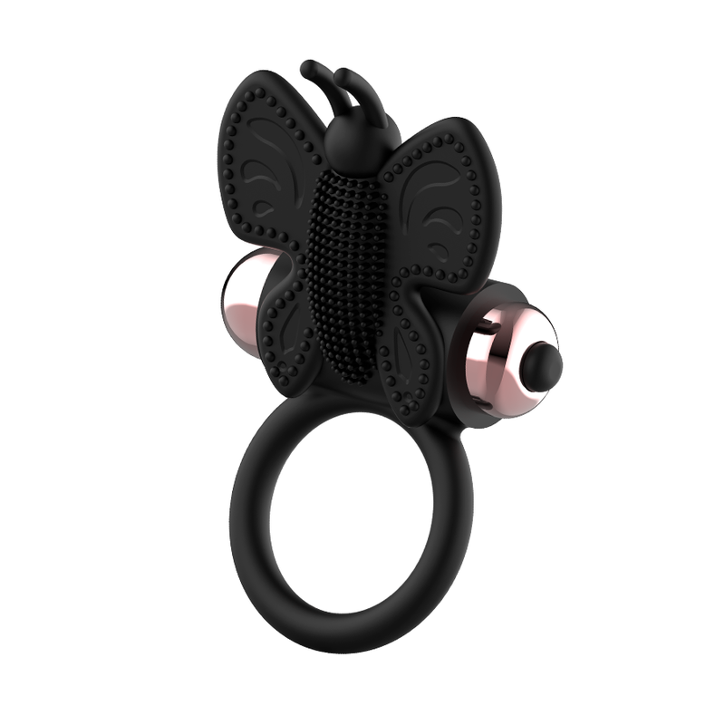 Butterfly Vibrating Cock Ring Black/Gold 8.2 cm x 4.1 cm  COQUETTE CHIC DESIRE