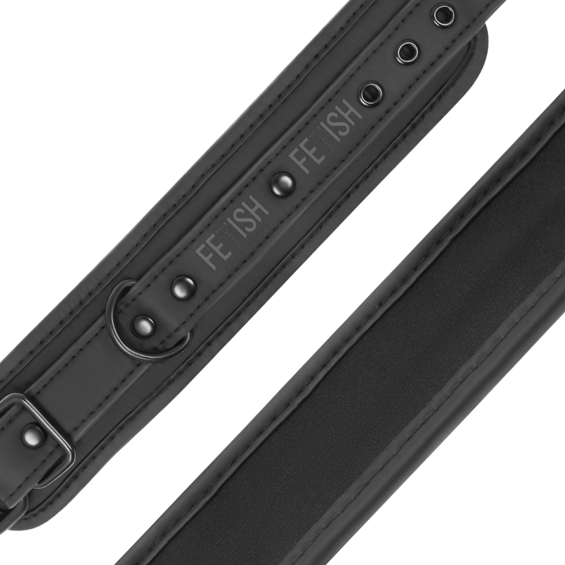 Black Vegan leather handcuffs with padded neoprene lining