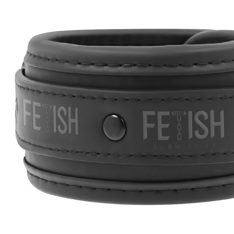Black Vegan leather handcuffs with padded neoprene lining