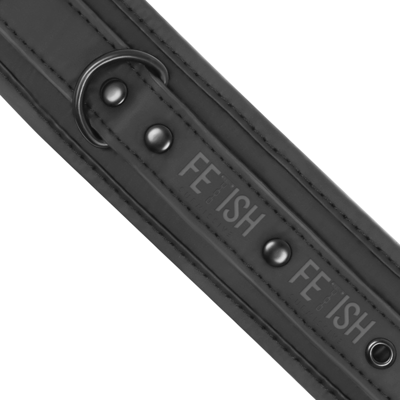 Black Vegan leather handcuffs with padded neoprene lining