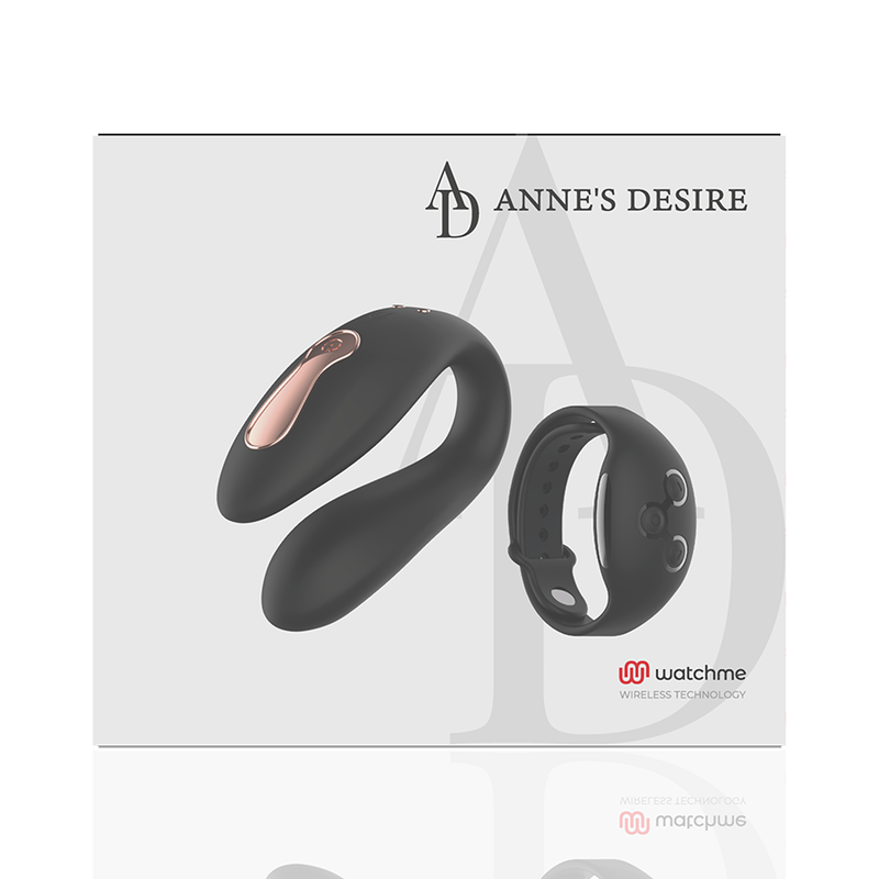 Anne’s Desire Dual Pleasure Couples Vibrator with WatchMe Remote | 8.5 cm x 3.2 cm | Black