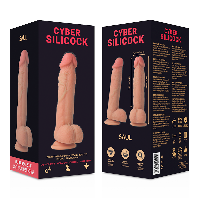 Strap-On Harness + Liquid Silicone Dildo 21 cm – Cyber Silicock