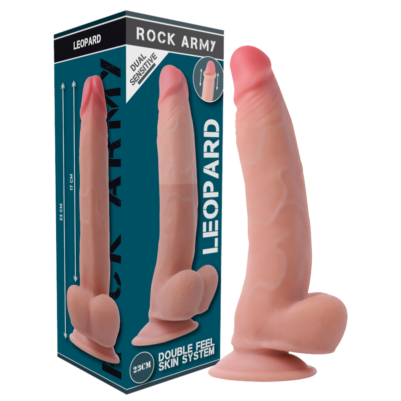 Dual Density Dildo + Harness | 23.0 cm x 4.77 cm | RockArmy Leopard