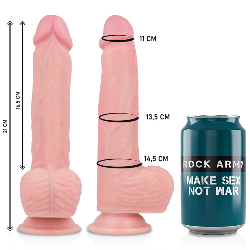 Liquid Silicone Realistic Dildo with Harness 21 cm x 4.62 cm - RockArmy Spitfire