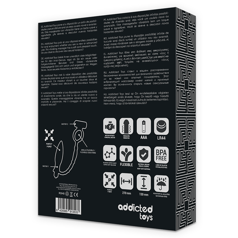 Anal Plug with Vibratory Ring 27×3 cm – ADDICTED TOYS